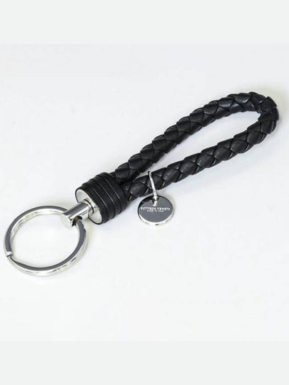 Intrecciato Leather Key Holder Black - BOTTEGA VENETA - BALAAN 2