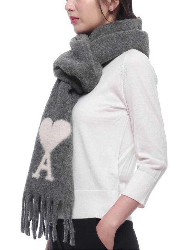 Muffler Scarf USF422AW0054 061 DARK GRAY - AMI - BALAAN 5