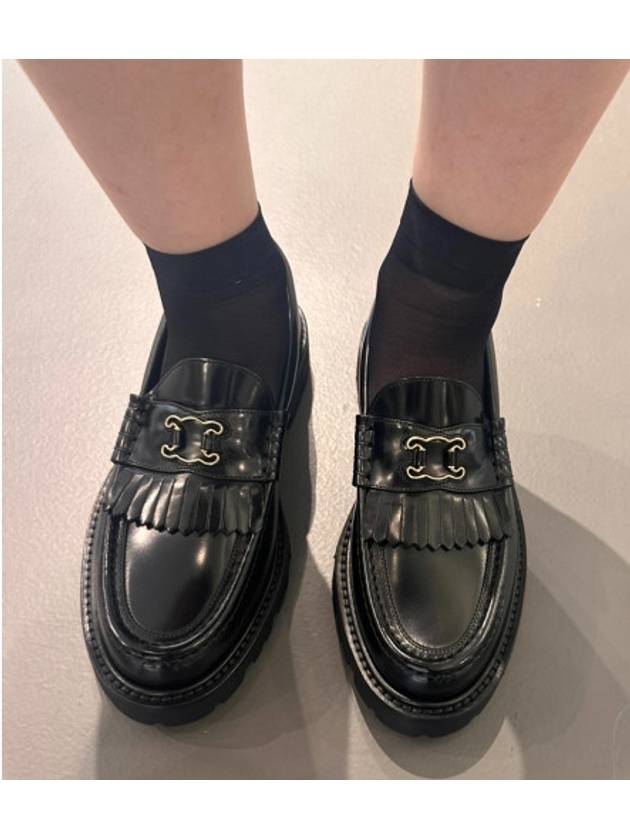 Margaret Triomphe Frame Calfskin Loafers Black - CELINE - BALAAN 9