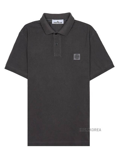 Wappen Cotton Short Sleeve Polo Shirt Charcoal - STONE ISLAND - BALAAN 2