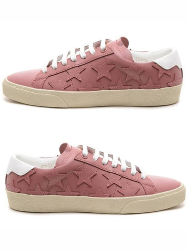 Women’s Star Leather Patch Sneakers 457824_D2600_6842_17F - SAINT LAURENT - BALAAN 1