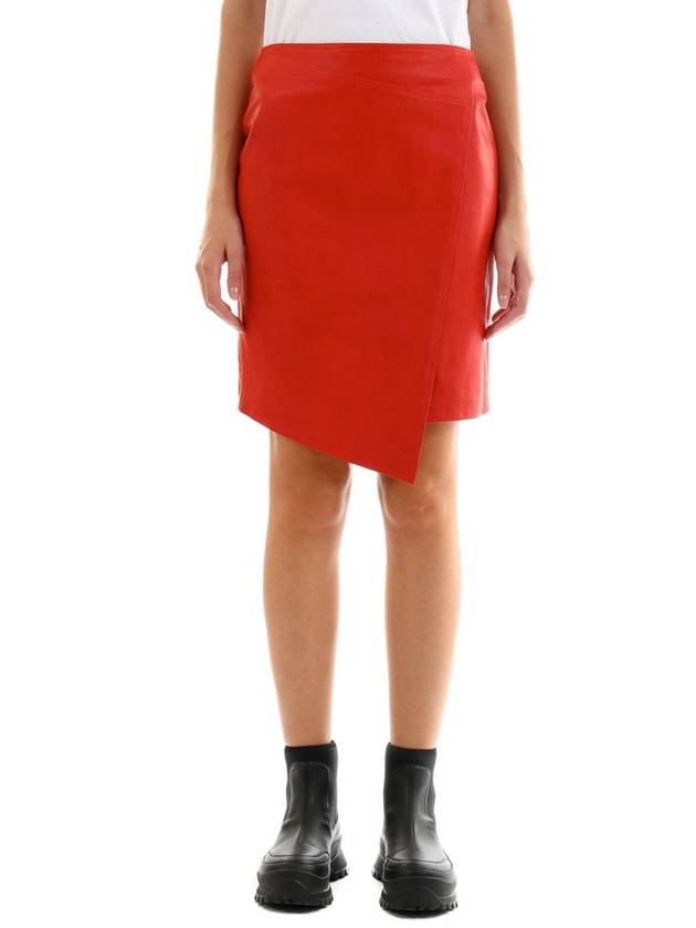 Leather Miniskirt Red - ARMA - BALAAN 1