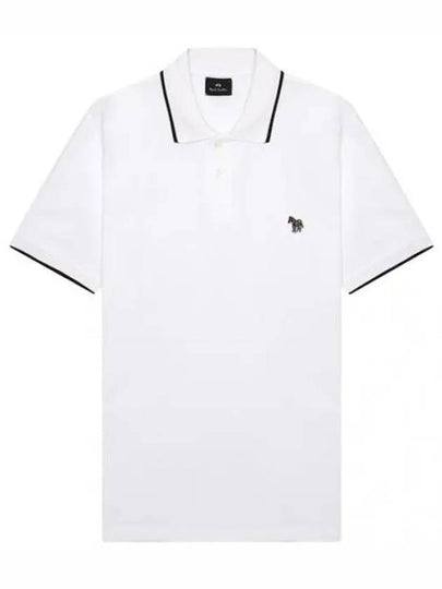 Zebra Patch Regular Fit Short Sleeve Polo Shirt White - PAUL SMITH - BALAAN 2