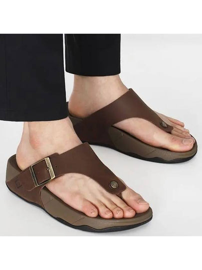 Track II Buckle Leather Toe Post Flip Flop Chocolate Brown - FITFLOP - BALAAN 2