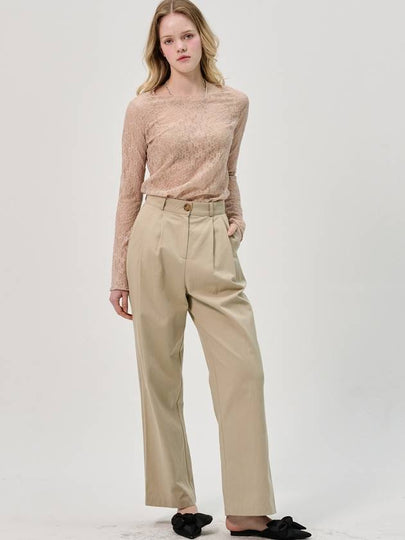 Semi Wide Pintuck Cotton Pants_Beige - SORRY TOO MUCH LOVE - BALAAN 2