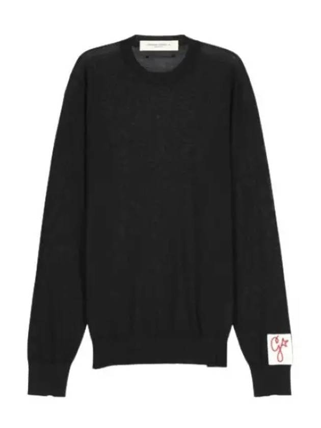 Sleeve Logo Patch Knit Top Black - GOLDEN GOOSE - BALAAN 2