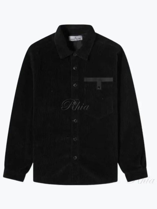 Logo Oversized Cotton Long Sleeve Shirt Black - STONE ISLAND - BALAAN 2