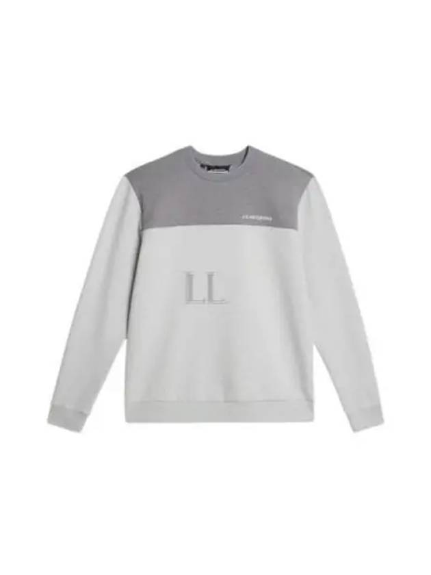 Men's Jeff Crewneck Polyester Sweatshirt Light Melange Grey - J.LINDEBERG - BALAAN 2