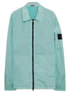 Crinkle Reps Nylon Garment Dyed Overshirt Zip Up Jacket Sky Blue - STONE ISLAND - BALAAN 2