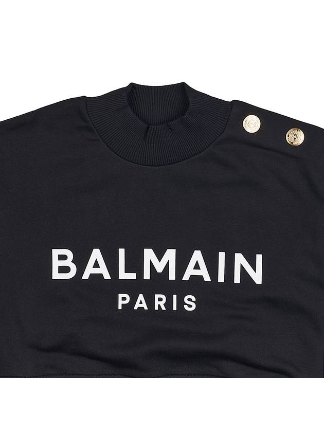 Logo Print Crop Sweatshirt Black - BALMAIN - BALAAN 4