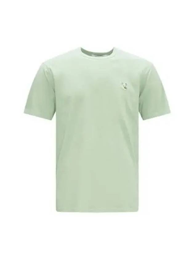 T shirt tonal fox heather patch regular short sleeve light green - MAISON KITSUNE - BALAAN 1