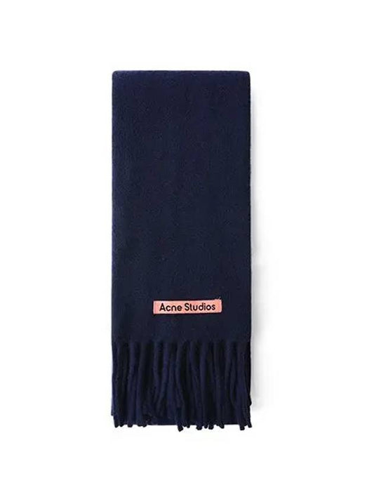 CA0218 NAVY BLUE Skinny Fringe Wool Muffler - ACNE STUDIOS - BALAAN 2