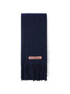 CA0218 NAVY BLUE Skinny Fringe Wool Muffler - ACNE STUDIOS - BALAAN 5