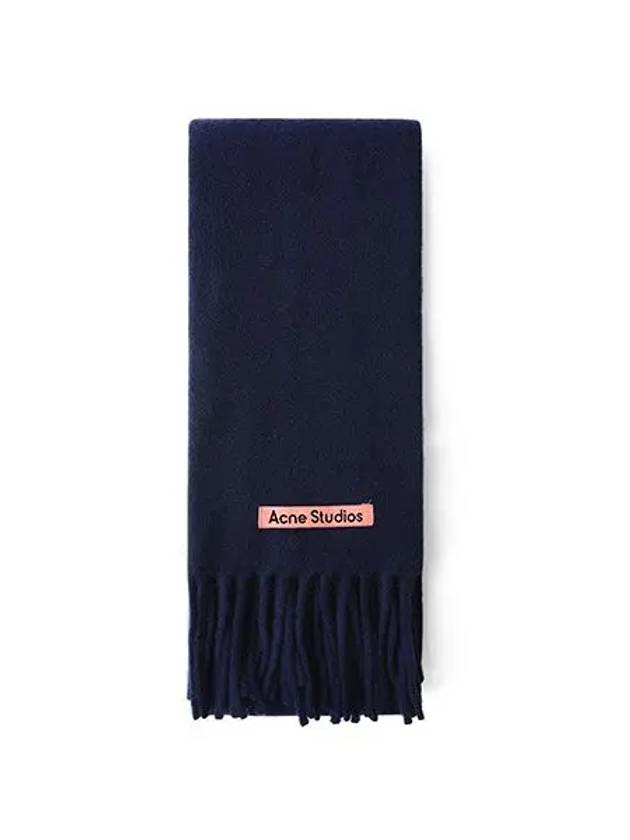 CA0218 NAVY BLUE Skinny Fringe Wool Muffler - ACNE STUDIOS - BALAAN 5