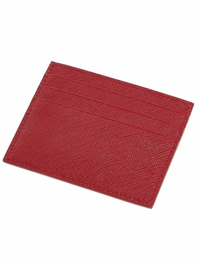 Metal Logo Saffiano Card Wallet Red - PRADA - BALAAN 6