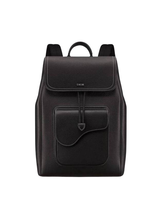 Saddle Grained Calfskin Backpack Black - DIOR - BALAAN 1