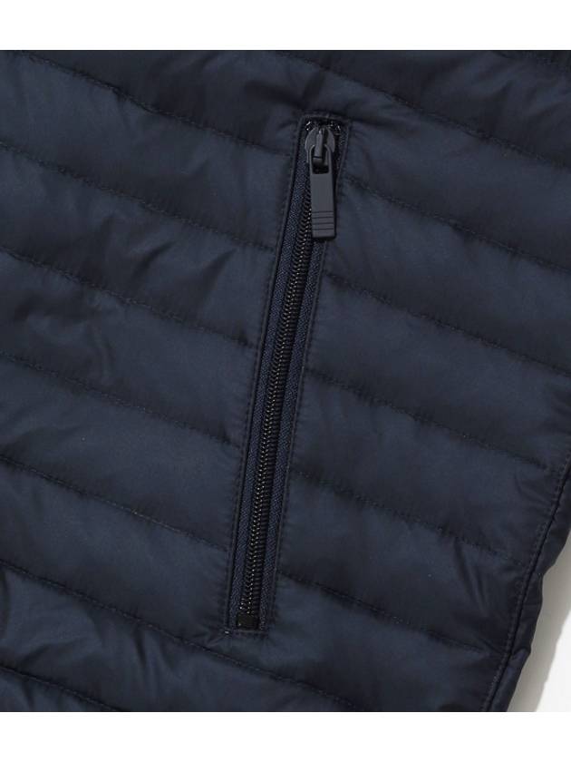 Matte Nylon 4-Bar Stripe Downfill Quilted Hoodie Padding Navy - THOM BROWNE - BALAAN 9