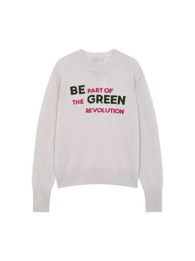 Women s color combination lettering crewneck sweater gray 271676 - HERNO - BALAAN 1