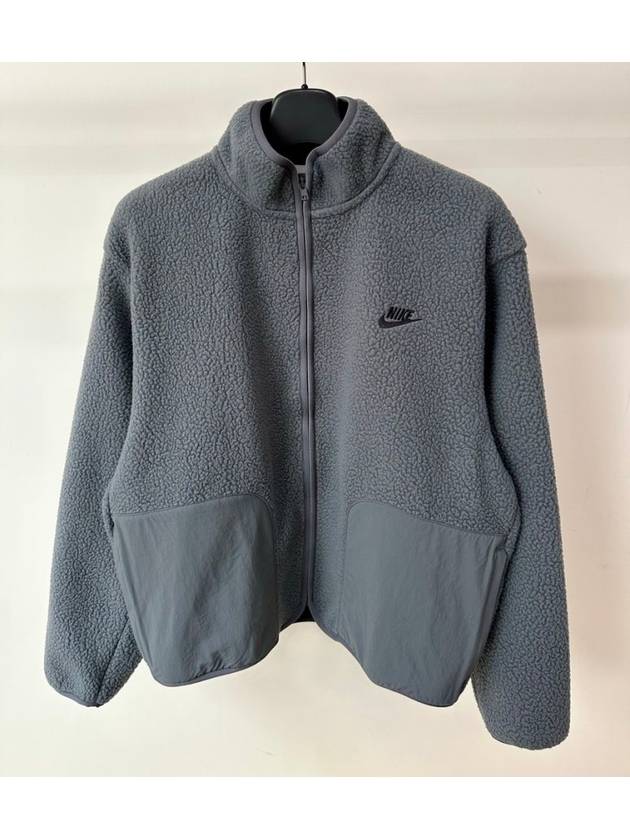 Club Fleece Winterized Zip-Up Jacket Iron Grey - NIKE - BALAAN 6