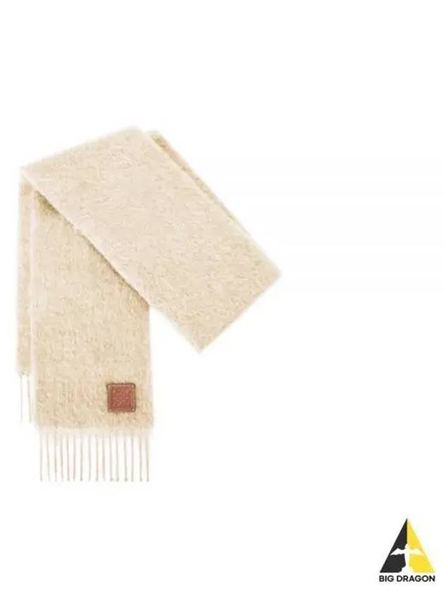 Anagram Fringe Mohair Scarf White - LOEWE - BALAAN 2