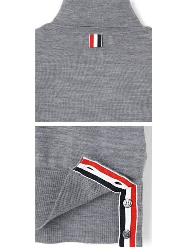 Fine Merino 4 Bar Relaxed Short Sleeve Turtleneck Grey - THOM BROWNE - BALAAN 7