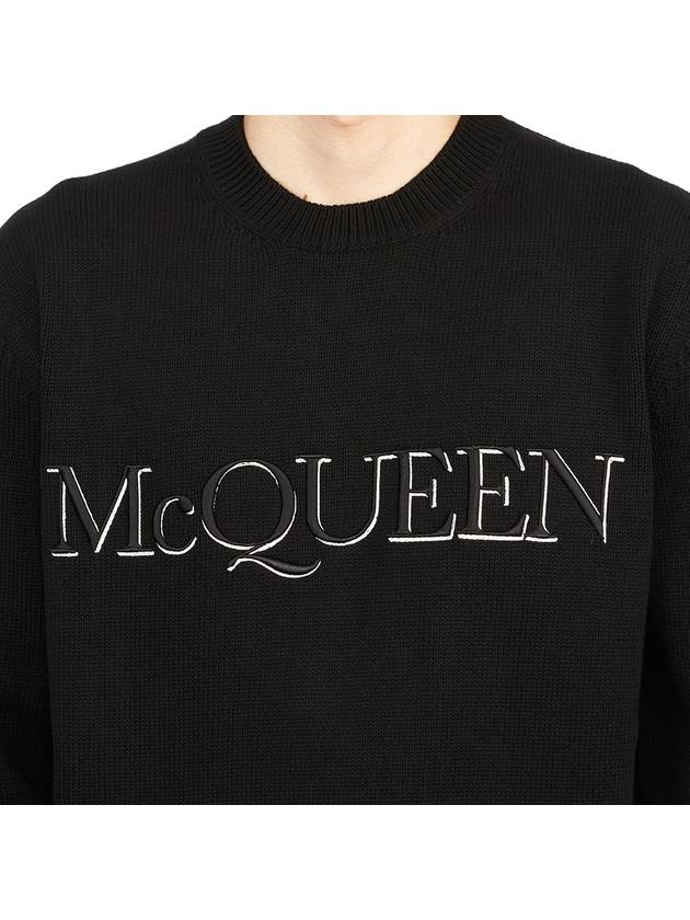 Embroidered Logo Knit Top Black - ALEXANDER MCQUEEN - BALAAN 9