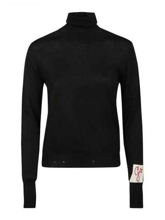 Logo Patch Wool Turtleneck Black - GOLDEN GOOSE - BALAAN 2