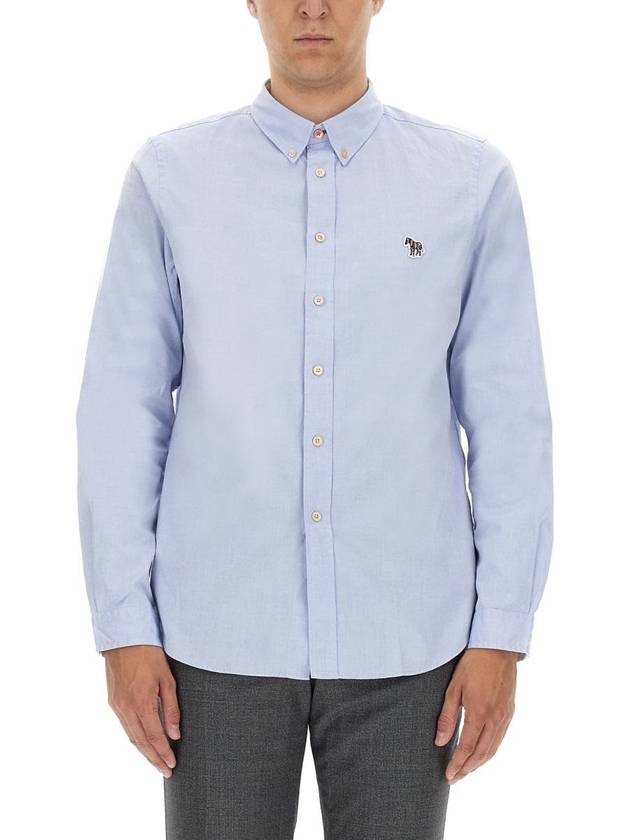 Zebra Patch Long Sleeve Shirt Light Blue - PAUL SMITH - BALAAN 2