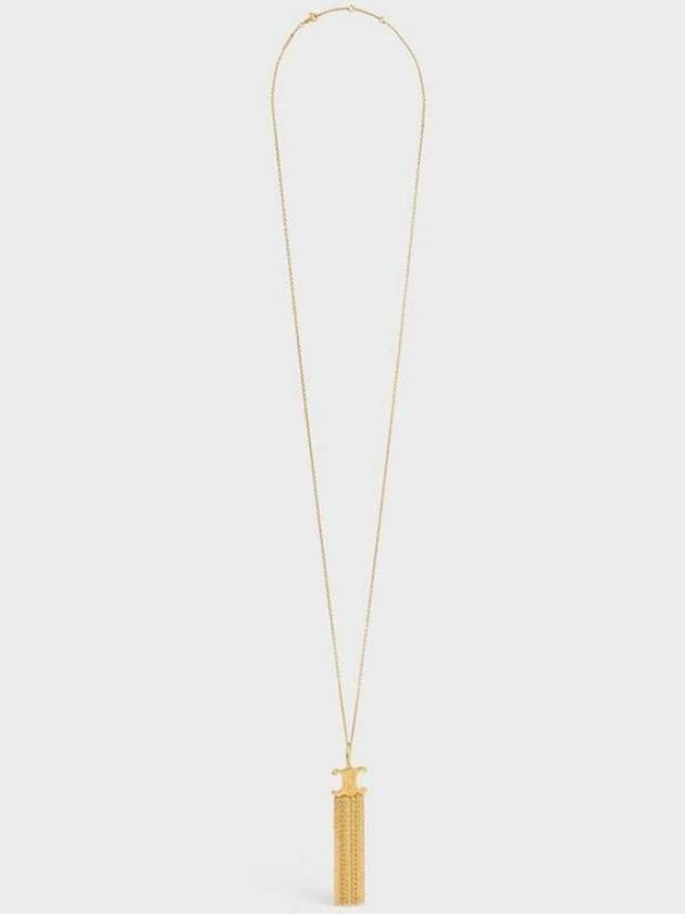 Triomphe Folk Fringe Long Necklace Gold - CELINE - BALAAN 3