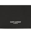 Lizard Pattern Embossed Fragment Zipper Card Wallet Black - SAINT LAURENT - BALAAN 6