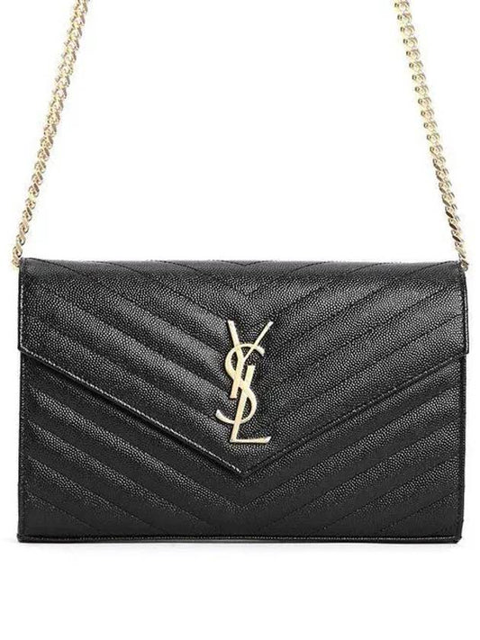 Monogram Matelasse Chain Shoulder Bag Black - SAINT LAURENT - BALAAN 2