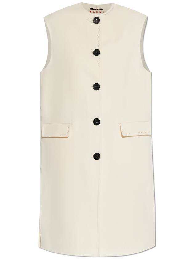 Marni Vest With Decorative Stitching, Women's, Cream - MARNI - BALAAN 1