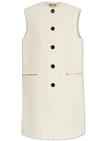 Marni Vest With Decorative Stitching, Women's, Cream - MARNI - BALAAN 1