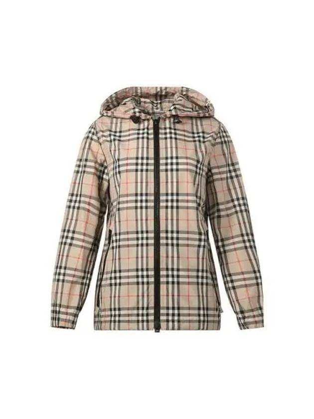 Check Hooded Jacket Archive Beige - BURBERRY - BALAAN 2