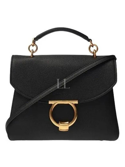 Gancini Small Tote Bag Black - SALVATORE FERRAGAMO - BALAAN 2