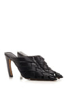 Alfie Intrecciato Leather Mule Heel Black - BOTTEGA VENETA - BALAAN 2