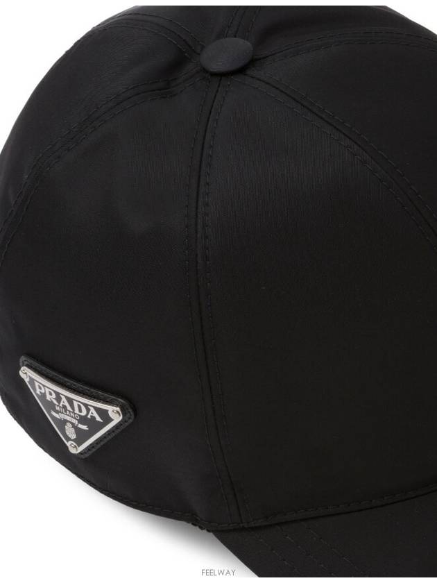 Re-Nylon Triangle Logo Baseball Cap Black - PRADA - BALAAN 4