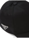 Re-Nylon Triangle Logo Baseball Cap Black - PRADA - BALAAN 4