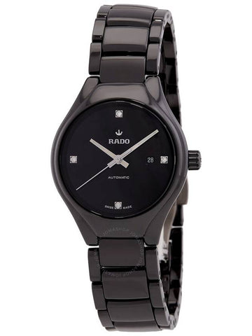 Rado True Automatic Diamond Black Dial Ladies Watch R27242722 - RADO - BALAAN 1