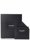 Monogram Caviar Leather Card Wallet Black - SAINT LAURENT - BALAAN 7