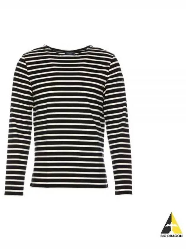 Minquiers Modern Stripe Long Sleeve T-Shirt Noir - SAINT JAMES - BALAAN 2