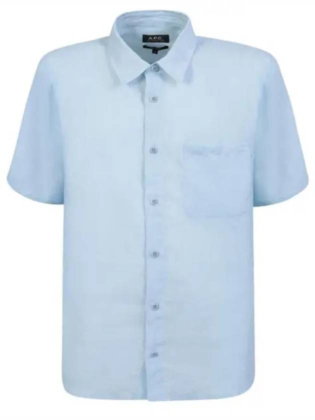 Bellini Linen Short Sleeve Shirt Blue - A.P.C. - BALAAN 2