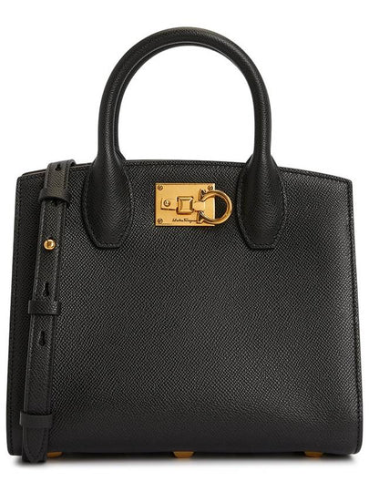 Gancini Studio Box Tote Bag Black Bonbon - SALVATORE FERRAGAMO - BALAAN 2