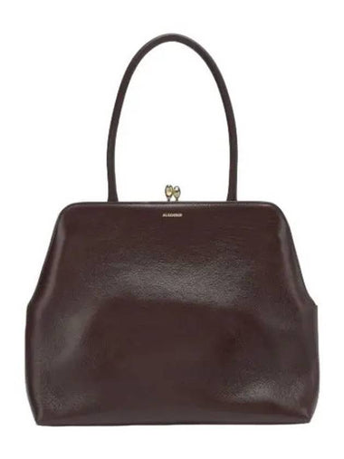 Medium Goji Frame Square Tote Bag Dark Brown - JIL SANDER - BALAAN 1