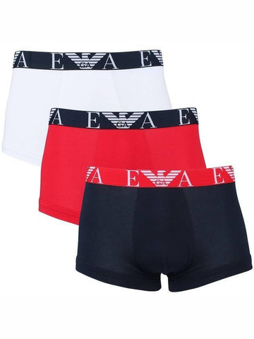 Boxer Logo 3 Type Panties Red White Navy - EMPORIO ARMANI - 1