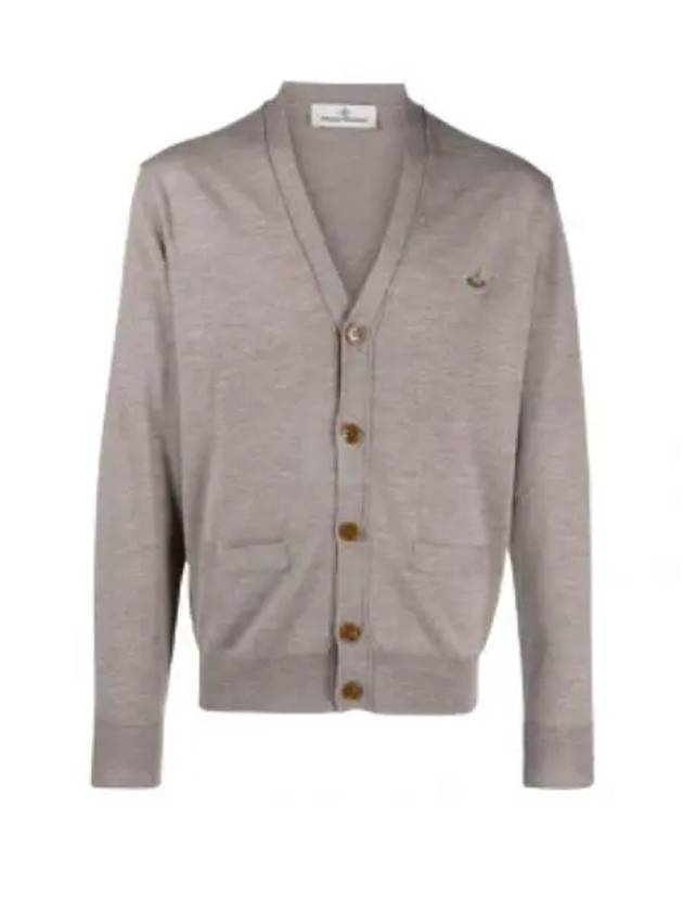 Embroidery Logo Fine Wool Cardigan Grey - VIVIENNE WESTWOOD - BALAAN 2