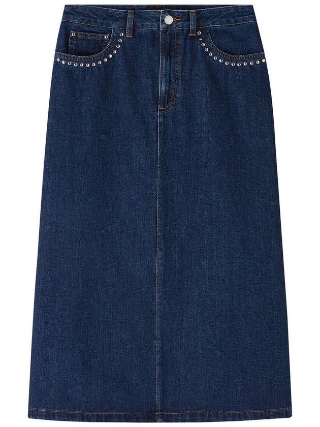 Redwood Rivet Flare Cut Denim A-Line Skirt Stonewashed Indigo - A.P.C. - BALAAN 2