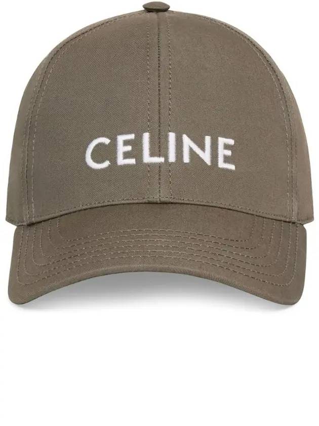 logo embroidered cotton ball cap khaki - CELINE - BALAAN.