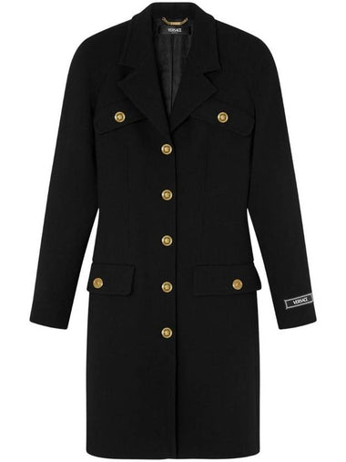 Versace Coat In Double Wool Crepe Stretch Clothing - VERSACE - BALAAN 1