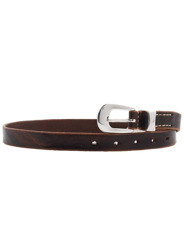 Metal Buckle 2cm Leather Belt Marrone - OUR LEGACY - BALAAN 4